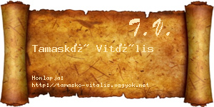 Tamaskó Vitális névjegykártya